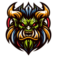 AI generated devil menacing creature suitable for a logo esport gaming available in PNG