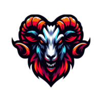 AI generated head of goat suitable for an esport or gaming logo png