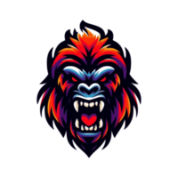 AI generated illustration of head monkey. suitable for a logo. available in PNG