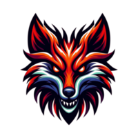 AI generated head of red fox. head wolf png