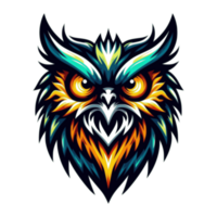 ai généré menaçant hibou créature adapté pour une logo esport jeu png