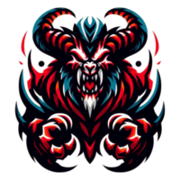 AI generated menacing evil creature suitable for a logo esport gaming available in PNG