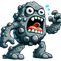 AI generated zombie monster cartoon character of rock png