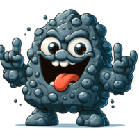 AI generated cartoon character of monster stone png