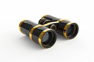 AI generated Luxury Black  Gold Binoculars for Exploration photo