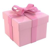 ai generado san valentin 3d rosado regalo caja ilustración foto