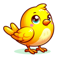 AI generated cute yellow bird png