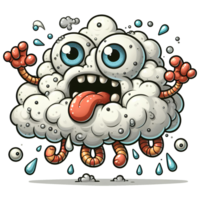 AI generated cartoon monster of cloud png