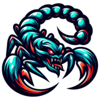 AI generated blue scorpion. suitable for a logo esport or gaming logo. available in PNG
