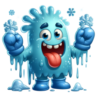 AI generated funny monster ice cartoon character png