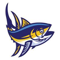 Yellowfin Tuna Fish Cartoon Isolated vector