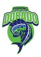 dorado pescar deporte logo mascota diseño vector