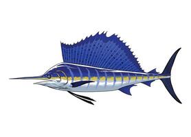 Big Atlantic Sailfish Realistic Illustration vector