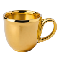 AI generated Golden mug isolated on transparent background png