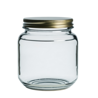 AI generated Empty glass jar isolated on transparent background png