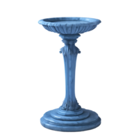 AI generated Blue antique marble pedestal  water fountain isolated on transparent background png