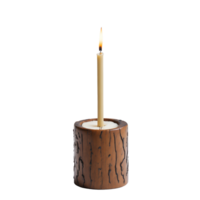 AI generated Wooden candle stand isolated on transparent background png