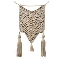 AI generated Macrame wall hanging small carpet isolated on transparent background png