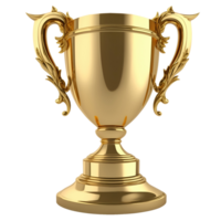 AI generated Realistic golden trophy cup isolated on transparent background png