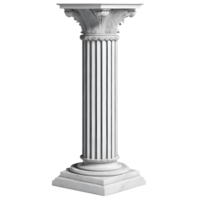 AI generated White marble column isolated on transparent background png