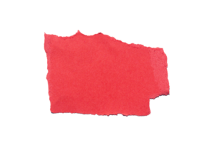 Ripped red paper isolated on transparent background, torn paper png