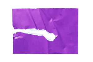 zerrissen lila Papier isoliert auf transparent Hintergrund, zerrissen Papier png