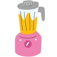 Vector hand drawn smoothies in blender. Smoothie in a blender or mixer. Shaking, mixing detox cocktails from healthy fruit juices.