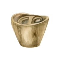 de madera vaso para diente cepillo y pegar tubo en eco estilo. cero desperdiciar, natural cepillo taza para producto, embalaje, etiqueta diseño. boca cuidado, higiene png