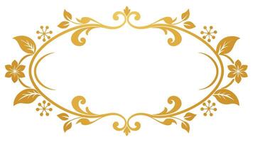 Golden Floral Frame Elevate Your Design with Stunning Vector Graphics