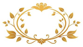 Golden Floral Frame Elevate Your Design with Stunning Vector Graphics