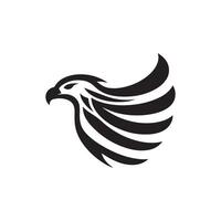 sencillo negro y blanco águila logo vector