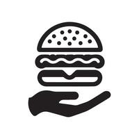 sencillo negro y blanco hamburguesa logo vector