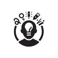 simple logo idea in black and white vector