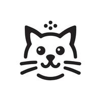 minimalist black and white cat logo vector