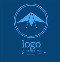 paper airplane logo design template vector