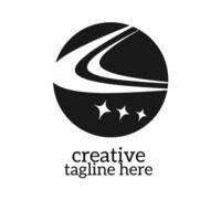 a black and white logo for creative tagline here vector