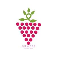 diseño de logotipo de uvas vector