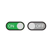 On and Off buttons on a white background. Vector illustration in flat style. resource graphic element button icon design a UI application and technology theme