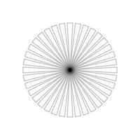 Circular radial, radiating lines. Circular, concentric lines. Segmented circle shape. Symbol design icon graphic element resources. Vector illustration with an abstract theme