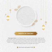 Beautiful Islamic Arabic decorative ornamental background with photo frame for writing Hadith and Quran verses vector