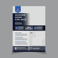 Modern real estate flyer design or selling home property, and building leaflet design template print ready vector