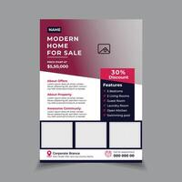 Modern real estate flyer design or selling home property, and building leaflet design template print ready vector