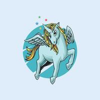 vector illustration of a unicorn pegasus