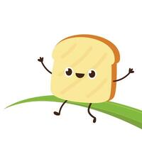 Bread character design. Bread on white background. vector