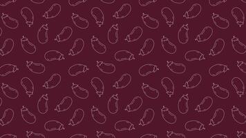 Eggplant pattern wallpaper. Eggplant doodle symbol. vector