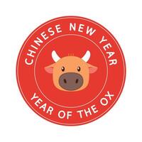 Chinese Happy new year. Happy new year. Year of the Ox. Ox cartoon vector. Ox character design. vector