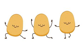 Potato character design. Potato vector. Potato cartoon on white background. vector