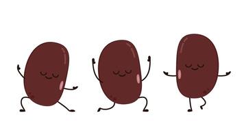 Kidney bean character. Kidney bean on white background. vector