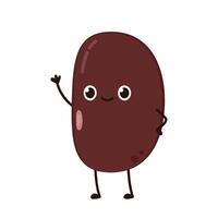 Kidney bean character. Kidney bean on white background. vector