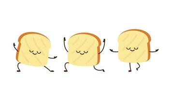 Bread character design. Bread on white background. vector